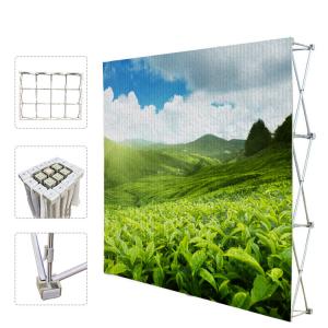 Portable Trade Show Backdrop Stand Various Shapes Detachable Frame 250g Fabric
