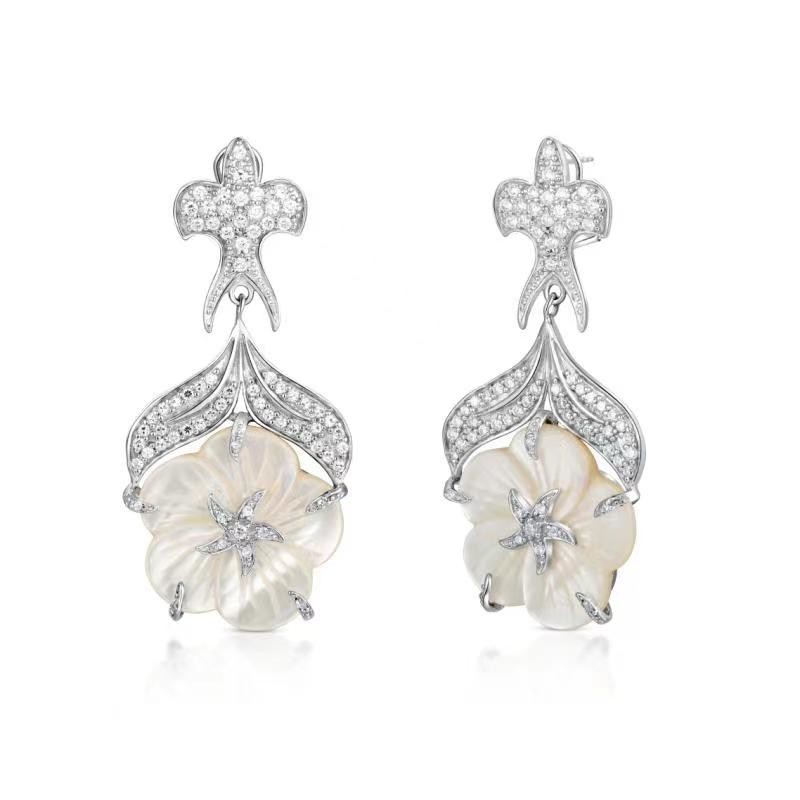 China Vivienne Westwood silver hoop earrings AAA+ 925 Silver CZ Earings For Women wholesale