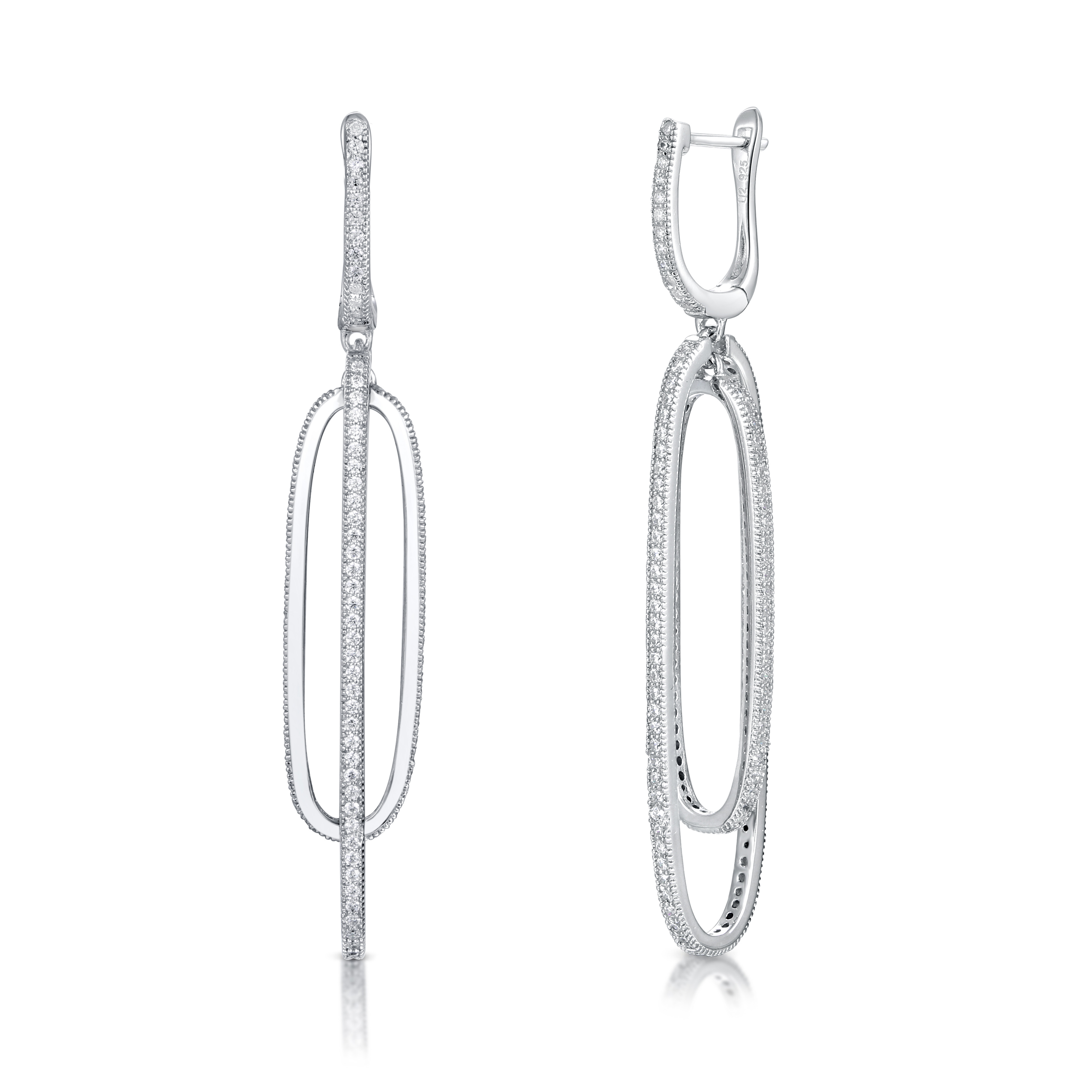 China Pandora Silver Hoop Earrings Cross Earrings AAA+ 925 Silver CZ Earrings wholesale