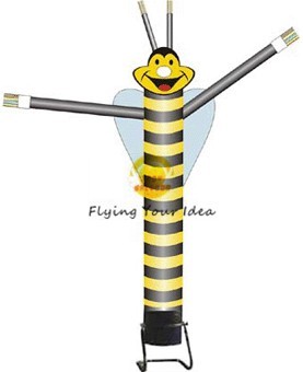 China Advertising Single Leg Inflatable Air Dancer 6M , Yellow Bee Sky Dancer For Fair wholesale