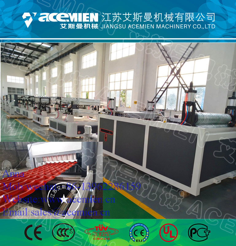 China PVC+ASA Composite Roof Tile Machine/PVC Roof Tile Manufacturing Machine/Spanish style Plastic Synthetic resin roof tile wholesale