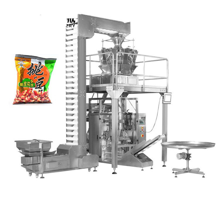 China Multihead weigher snack/chips/Macadamia crisps packaging machine,Automatic 10 head multihead weigher VFFS nut packaging wholesale