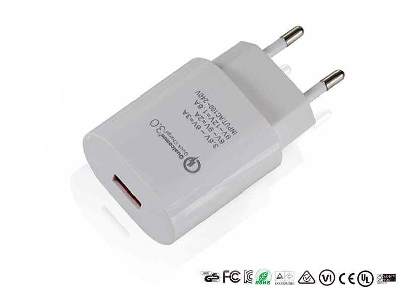 China 3.0 Qualcomm Quick Charge Adapter Fast Charge 18W Wall USB Adapter For Huawei wholesale