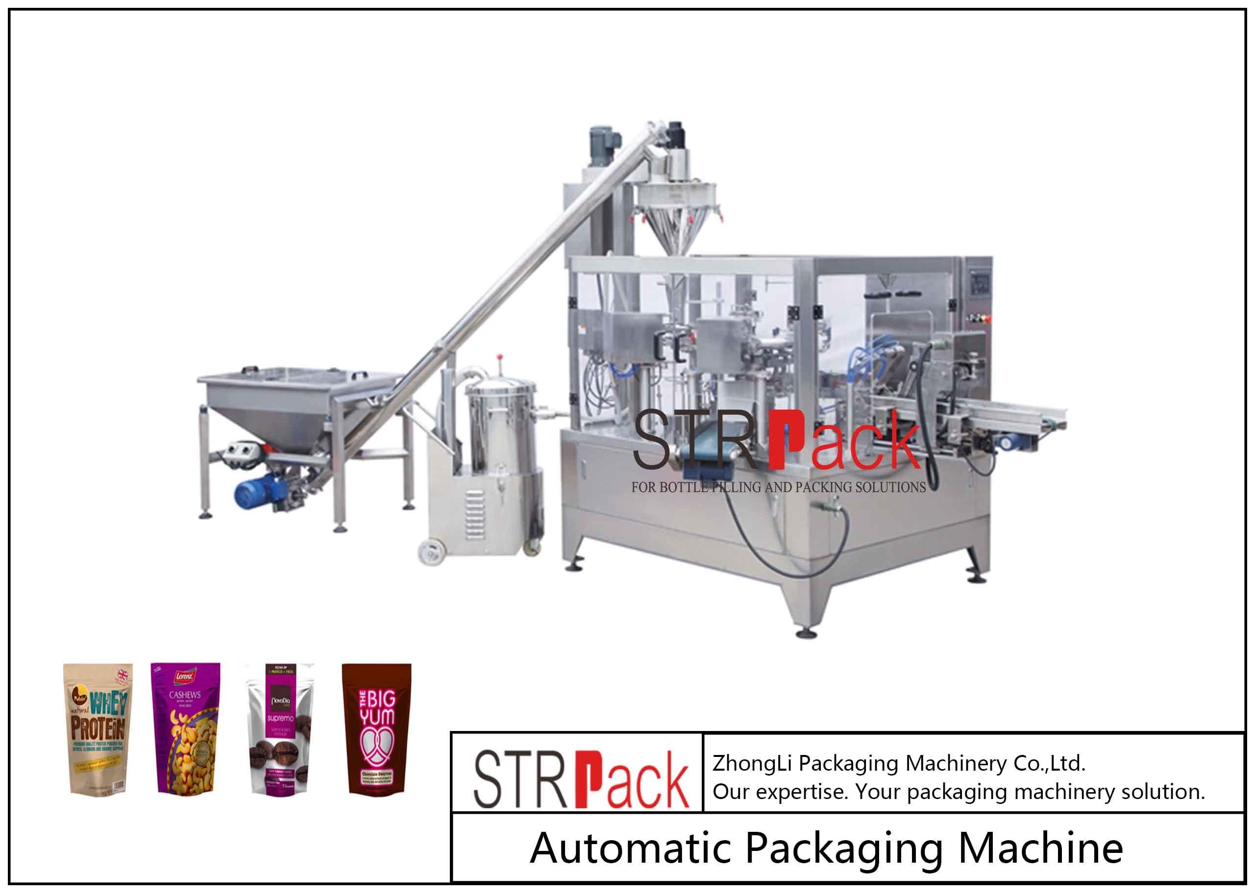 China Automatic Rotary Ziplock Bag Wheat Snus Cocoa Milk Tea Coffee Powder Packing Machine wholesale