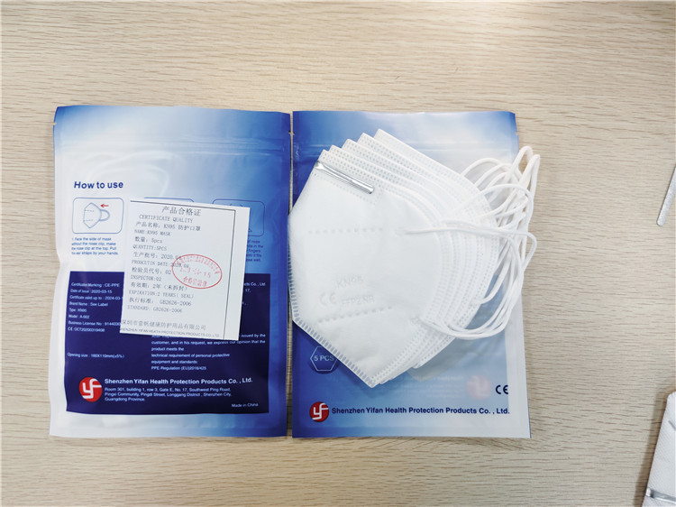China Skin Friendly KN95 Respirator Mask Folding 10*15cm With Freely Samples wholesale