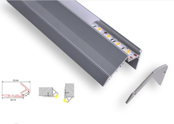 China Stair Led Profile Channel , C027 Recessed Aluminium Profiles For Led Lighting wholesale