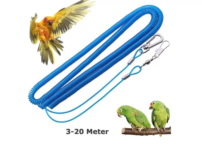 China Coiled Parrot Safe Rope Prevent Bird Accidental Flying Expanding 20 Meter wholesale
