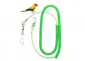 China Green Wire Coil Parrot Climbing Rope TPU With Snap One End / Pin Holder One End wholesale