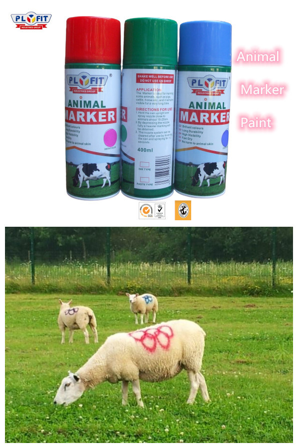 China Plyfit Animal Marker Paint 500ml Aerosol Spray Paint For Animal Pig / Sheep / Horse Tail wholesale