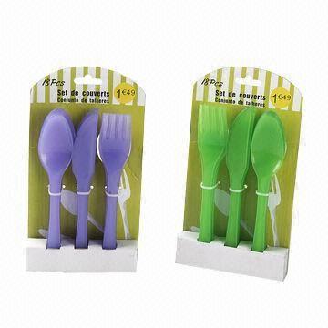 China Plastic Cutlery Set, Customized Designs and Colors are Accepted wholesale