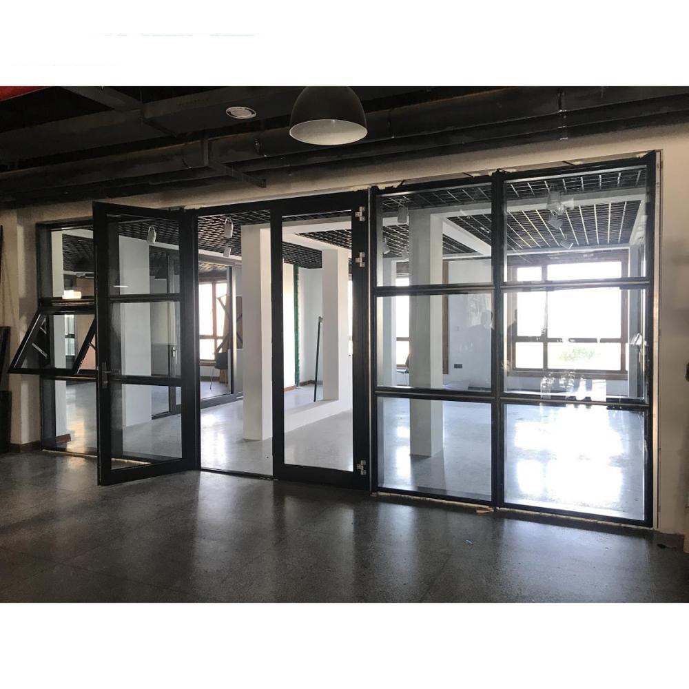China Customized Soundproof Aluminum Glass Swing Door Clear Tempered Glazed wholesale