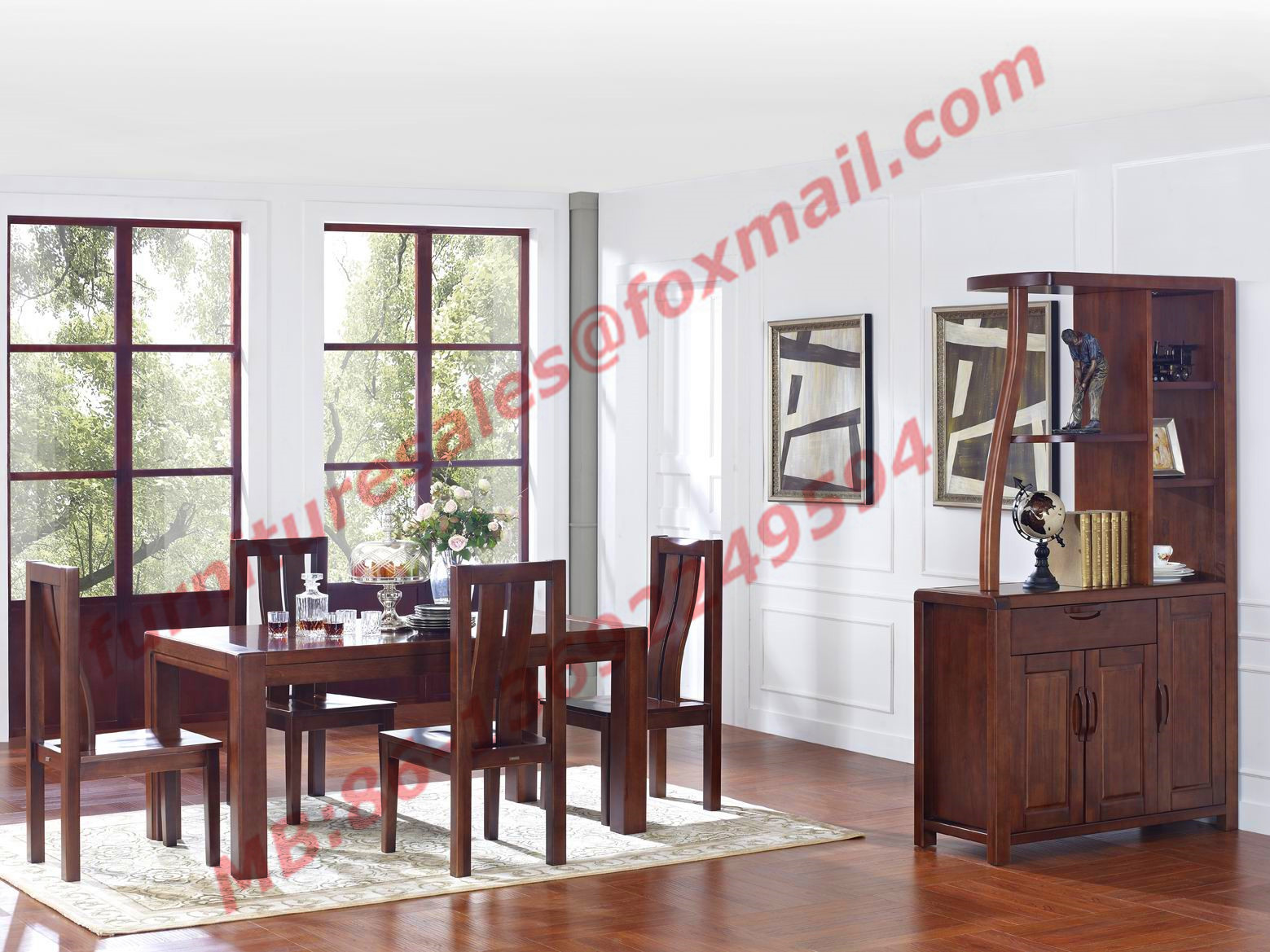 China Rectangular Table made by Solid Wooden in Dining Room Set wholesale