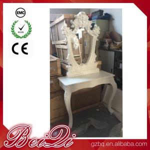 China Princess Salon Mirror for Barber Shop Furnture Wood Mirror Table Luxury wholesale
