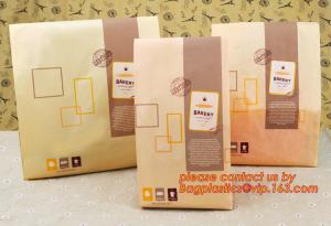 China Professional Food Safe Opp Clear Window Paper Bags Offset Printing, OEM Block Bottom Bags Tin Tie White Paper bags with wholesale