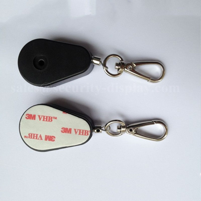 China Tear Shape Retractable Anti Theft Pull Box Recoiler with Key Hook End wholesale