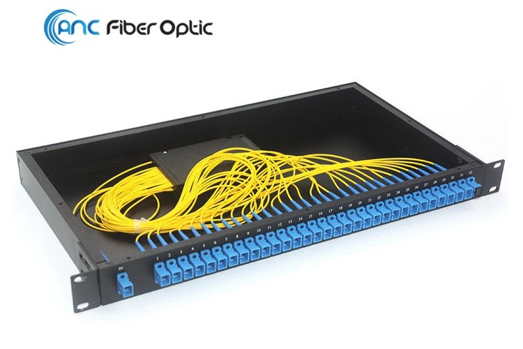 China 1x32 PLC Fiber Optic Splitter , 1U 19" Rack Mount With 2.0mm SCPC Connector wholesale