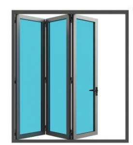 China OEM Extruded Aluminum Folding Patio Doors Fiberglass Anodizing wholesale