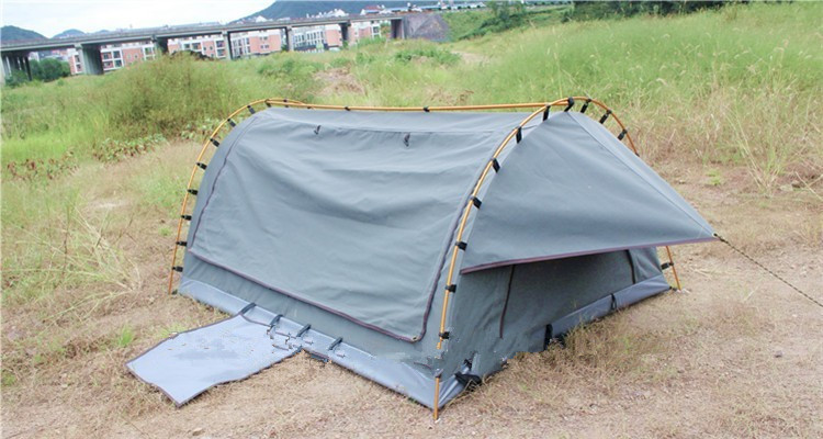 China 4WD Swag 1 Person Canvas Tent Fire Prevention Fabric Material For Outdoor Entertainment wholesale