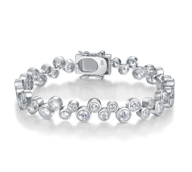 Buy cheap Pandora Charm Bracelet Chains 925 Silver CZ Bracelet 7.2 Inch For Women from wholesalers