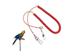 China Plastic Red Wire Coil Lanyard Parrot Fly Training Security With Snap Hook / Pin wholesale