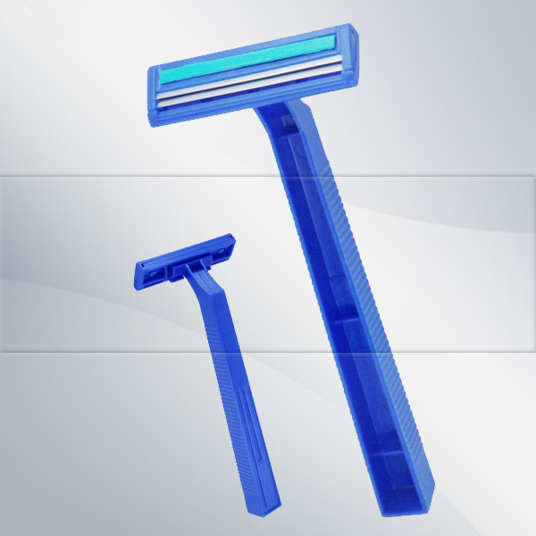 China KS-214 Twin blade disposable shaving razor with lubricant strip wholesale