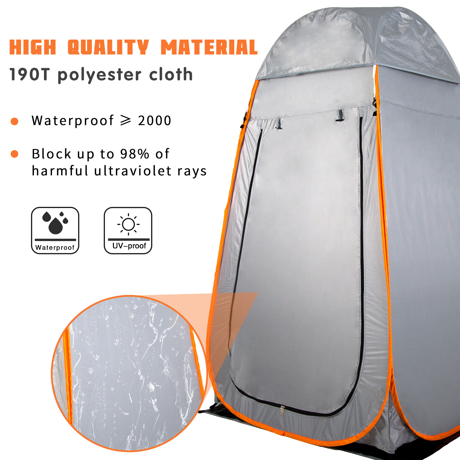 China Waterproof  Hiking Pop Up Toilet Shelter  With Removable Floor wholesale