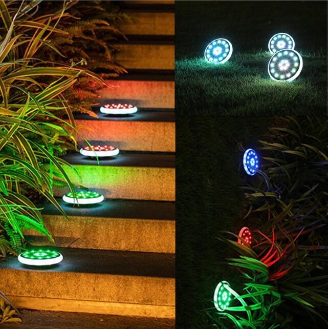 China 30LED RGB Color Changing Solar Ground Lamps Outdoor Lawn Solar Lights For Garden Path Road wholesale