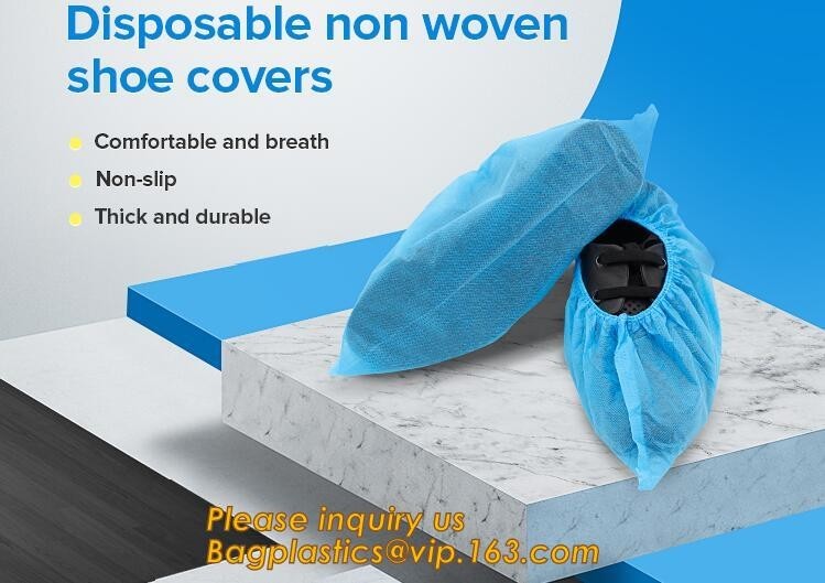 China Disposable elastic pe/cpe non-woven shoes cover,Disposable waterproof CPE+PP non-woven shoe cover,Disposable nonwoven sh wholesale