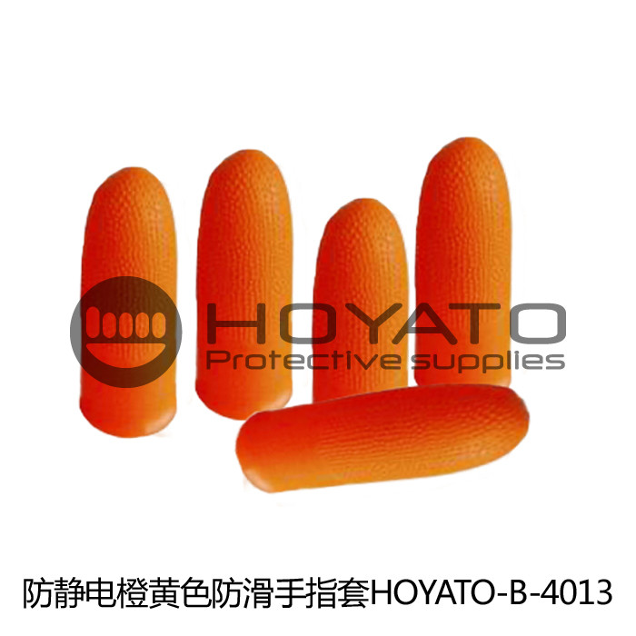 China 100% Concentrated Natural Latex Thumb Cots , ESD Anti Skid Orange Finger Cots wholesale