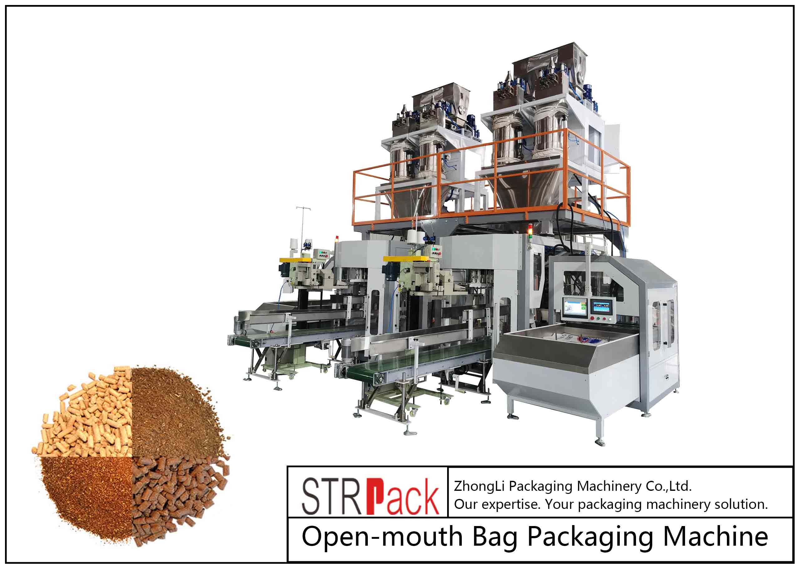 China 50kg Pellet Powder bag packing Machine For Salt Grain Pet Food Fish Feed wholesale