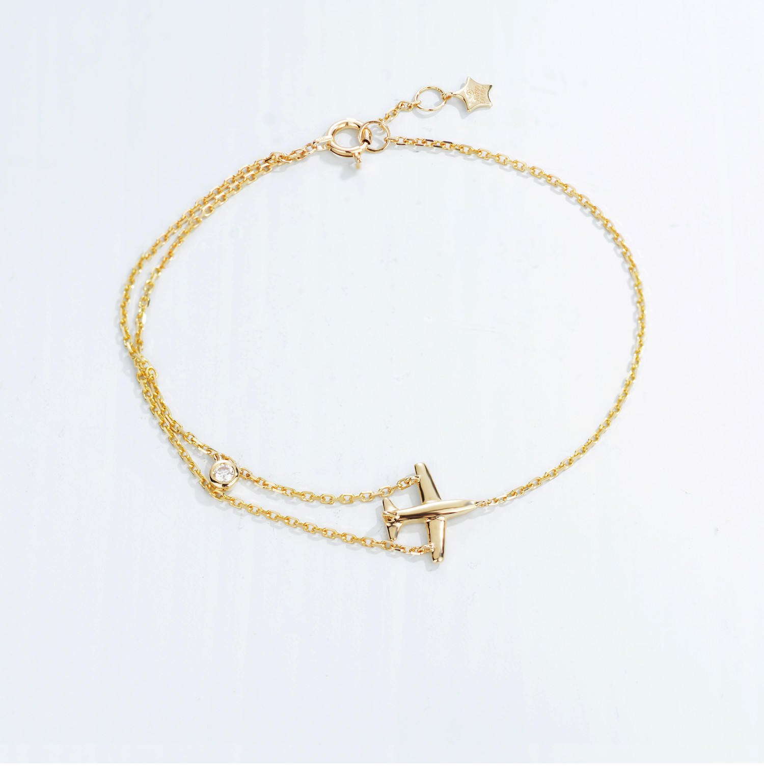China 18K Gold Wings Of Liberty 18k Gold Diamond Bracelet Friendship Bracelet wholesale