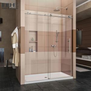 China Sliding All Tempered Glass Shower Enclosure With Stainless Steel Handle wholesale