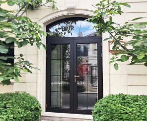 China Round Arched Top Aluminum Casement Doors , Retro Exterior Doors With Hinge wholesale
