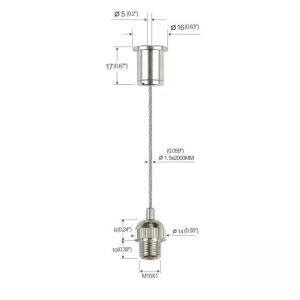 China Brass Ceiling Cable Hanging System Light Suspension Kit With M10 Thread YW86012 wholesale