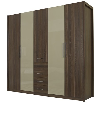 China Bedroom wardrobe closet in MDF melamine with inner cloth racks and storage drawer wholesale