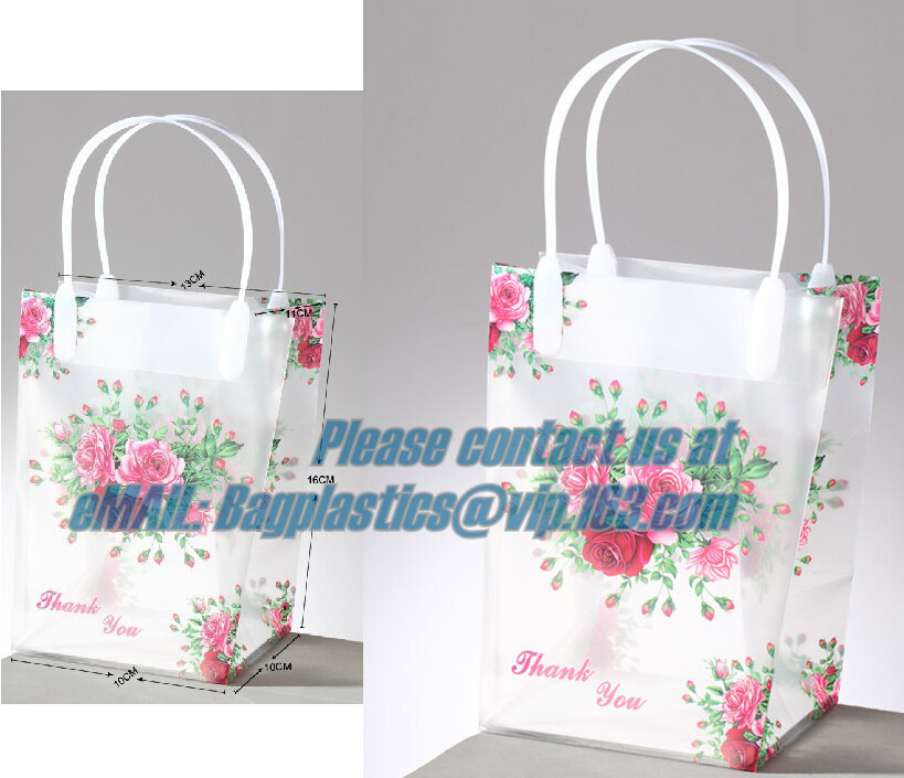 China clear PP carry bag, PP Supermarket clear pvc Shopping plastic Bag, Fashion clear plastic shopping bags with handles wholesale
