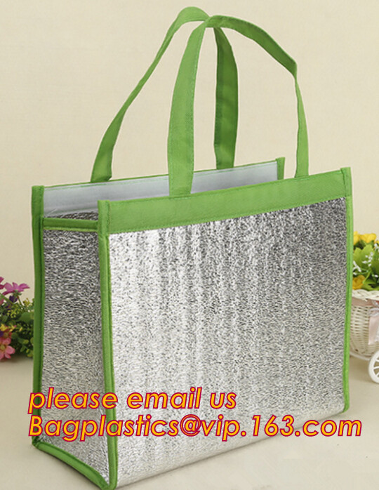 China thermal insulation 600D polyester cooler tote bag,Aluminum foil cold thermal insulation shoulder cooler bag bagease pac wholesale