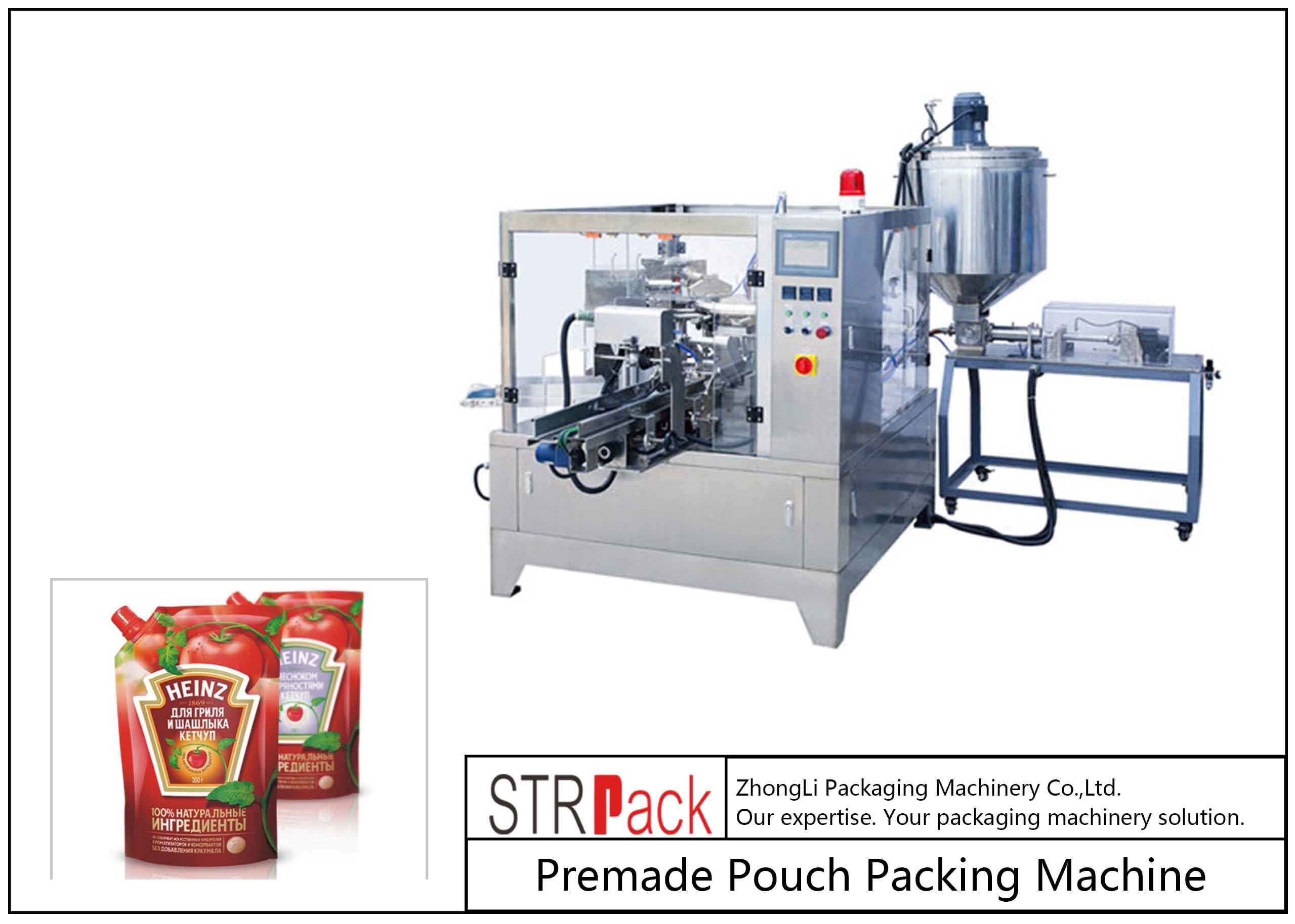 China Automatic bag-given doypack packing machine Liquid and paste Packaging Machine 380V 3 Phase Air Pressure wholesale