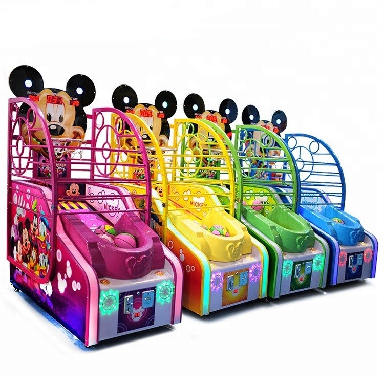 China Arcade Mickey Basketball Shooting Game Machine Metal Cabinet Firm And Durable wholesale