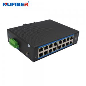 China Industrial POE Ethernet Switch 16x10/100Base-T Din Rail Mount Gigabit 16 Ports POE Switch DC52V wholesale