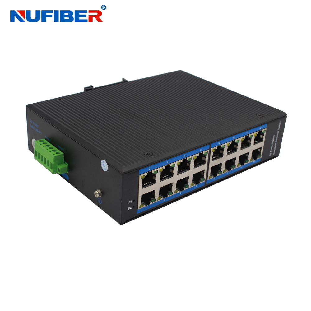 Buy cheap Industrial POE Ethernet Switch 16x10/100Base-T Din Rail Mount Gigabit 16 Ports from wholesalers