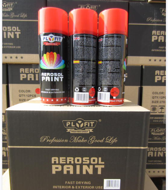 China PLYFIT Red Florescent Color Acrylic Spray Paint Long Lasting HB hardness wholesale