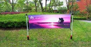 China Advertising Outdoor Banner Stands With Spike / Twist Custom Width Height wholesale
