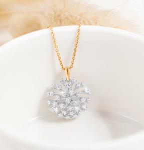 China 1.0ct 18K Gold Diamond Necklace Womens Dandelion Wish 4.5g wholesale