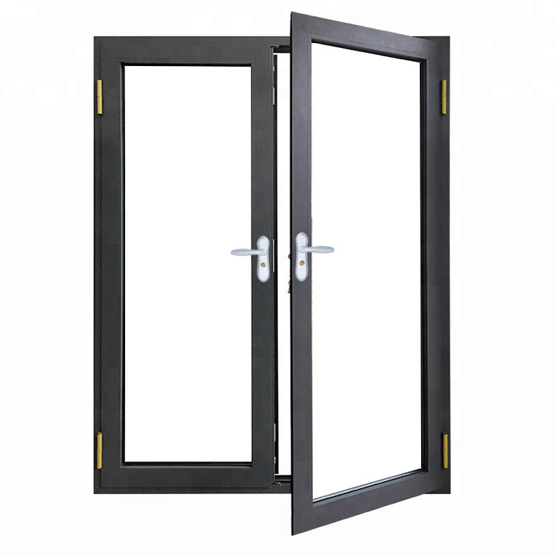 China Two Side Open Casement French Doors , Grey Anodized Aluminum Vertical Door wholesale