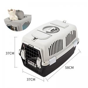 China Flight Transport Plastic Dog Travel Crate Small Middle Animal Carrier 37*37*58cm wholesale