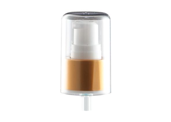 Quality Full Cap Cosmetic Pump Dispenser With AS Material Golden Aluminum Closure for sale