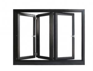 China SandBlasted Aluminum Folding Windows , Toughened Glazed Bifold Glass Windows wholesale