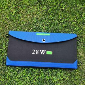 China Outdoor 28W Blue Foldable Solar Phone Charger for Laptops/Mobile Phones/DV/MP3/MP4 Players/PSP/PDA wholesale