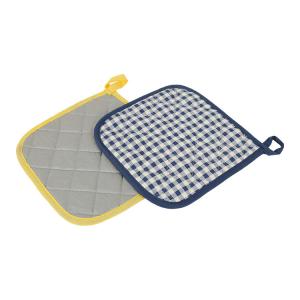 China Small Grid Silver Coating Cotton Cloth Hot Pad Holders For Kicthen Cooking wholesale